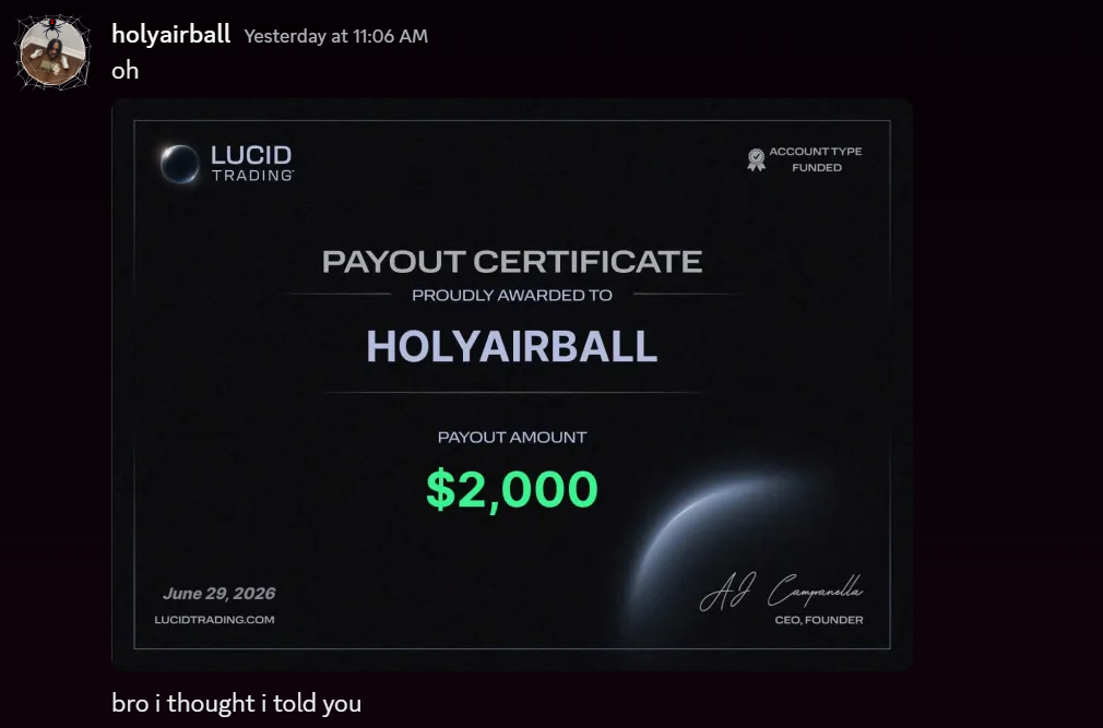 Student payout screenshot 18, shared with permission