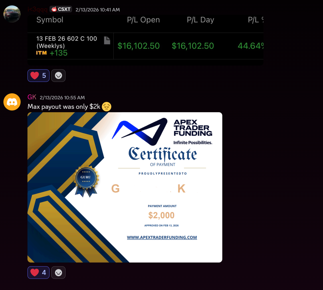 Student payout screenshot 8, shared with permission